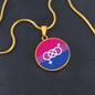 Bisexual Pride Necklace - Bi Symbol Necklace - LGBTQ+ Bisexual Flag Gift