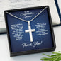 Personalized Confirmation Sponsor Gift for Man - Cross Necklace - Religious Catholic Christian Appreciation Gift