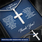 Personalized Confirmation Sponsor Gift for Man - Cross Necklace - Religious Catholic Christian Appreciation Gift