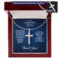 Personalized Confirmation Sponsor Gift for Man - Cross Necklace - Religious Catholic Christian Appreciation Gift Luxury Box w/ LED