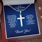 Personalized Confirmation Sponsor Gift for Man - Cross Necklace - Religious Catholic Christian Appreciation Gift