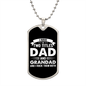I Have Two Titles Dad and Grandad And I Rock Them Both Dog Tag Necklace - Fathers Day Gift for Grandad - Personalized Grandad Birthday Gift Military Chain (Silver) / No