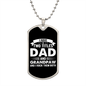 I Have Two Titles Dad & Grandpaw And I Rock Them Both Dog Tag Necklace - Fathers Day Gift for Grandpaw - Personalized Grandpaw Birthday Gift Military Chain (Silver) / No