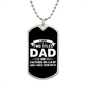 I Have Two Titles Dad and Father-in-law And I Rock Them Both Dog Tag Necklace - Fathers Day Gift for FIL - Father-in-law Birthday Gift Military Chain (Silver) / No
