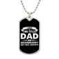 I Have Two Titles Dad and Granddaddy And I Rock Them Both Dog Tag Necklace - Fathers Day Gift for Granddaddy - Granddaddy Birthday Gift Military Chain (Silver) / No