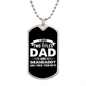 I Have Two Titles Dad and Grandaddy And I Rock Them Both Dog Tag Necklace - Fathers Day Gift for Grandaddy - Grandaddy Birthday Gift Military Chain (Silver) / No