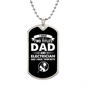I Have Two Titles Dad and Electrician And I Rock Them Both Dog Tag Necklace - Fathers Day Gift for Electrician - Electrician Birthday Gift Military Chain (Silver) / No