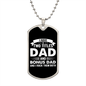 I Have Two Titles Dad and Bonus Dad And I Rock Them Both Dog Tag Necklace - Fathers Day Gift for Stepfather - Father-in-Law Birthday Gift Military Chain (Silver) / No
