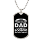 I Have Two Titles Dad and Booboo And I Rock Them Both Dog Tag Necklace - Fathers Day Gift for Booboo - Personalized Booboo Birthday Gift Military Chain (Silver) / No