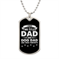 I Have Two Titles Dad and Dog Dad And I Rock Them Both Dog Tag Necklace - Fathers Day Gift for Dog Dad - Personalized Dog Dad Birthday Gift Military Chain (Silver) / No