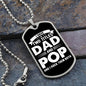 I Have Two Titles Dad and Pop And I Rock Them Both Dog Tag Necklace - Fathers Day Gift for Pop - Personalized Pop Birthday Gift
