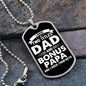 I Have Two Titles Dad and Bonus Papa And I Rock Them Both Dog Tag Necklace - Fathers Day Gift for Bonus Papa - Bonus Papa Birthday Gift