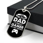 I Have Two Titles Dad and Gamer And I Rock Them Both Dog Tag Necklace - Fathers Day Gift for Gamer - Personalized Gamer Birthday Gift