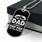 I Have Two Titles Dad and Pap Pap And I Rock Them Both Dog Tag Necklace - Fathers Day Gift for Pap Pap - Personalized Pap Pap Birthday Gift