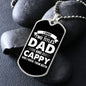 I Have Two Titles Dad and Cappy And I Rock Them Both Dog Tag Necklace - Fathers Day Gift for Cappy - Personalized Cappy Birthday Gift