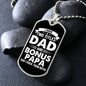 I Have Two Titles Dad and Bonus Papa And I Rock Them Both Dog Tag Necklace - Fathers Day Gift for Bonus Papa - Bonus Papa Birthday Gift