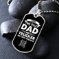 I Have Two Titles Dad and Trucker And I Rock Them Both Dog Tag Necklace - Fathers Day Gift for Trucker - Personalized Trucker Birthday Gift