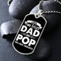 I Have Two Titles Dad and Pop And I Rock Them Both Dog Tag Necklace - Fathers Day Gift for Pop - Personalized Pop Birthday Gift