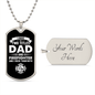 I Have Two Titles Dad and Firefighter And I Rock Them Both Dog Tag Necklace - Fathers Day Gift for Fireman - Firefighter Birthday Gift Military Chain (Silver) / Yes