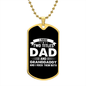 I Have Two Titles Dad and Granddaddy And I Rock Them Both Dog Tag Necklace - Fathers Day Gift for Granddaddy - Granddaddy Birthday Gift Military Chain (Gold) / No