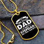 I Have Two Titles Dad and Stepdad And I Rock Them Both Dog Tag Necklace - Fathers Day Gift for Stepdad - Personalized Stepdad Birthday Gift