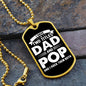 I Have Two Titles Dad and Pop And I Rock Them Both Dog Tag Necklace - Fathers Day Gift for Pop - Personalized Pop Birthday Gift