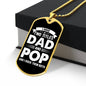 I Have Two Titles Dad and Pop And I Rock Them Both Dog Tag Necklace - Fathers Day Gift for Pop - Personalized Pop Birthday Gift