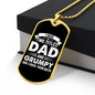 I Have Two Titles Dad and Grumpy And I Rock Them Both Dog Tag Necklace - Fathers Day Gift for Grumpy - Personalized Grumpy Birthday Gift