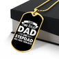 I Have Two Titles Dad and Stepdad And I Rock Them Both Dog Tag Necklace - Fathers Day Gift for Stepdad - Personalized Stepdad Birthday Gift