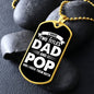 I Have Two Titles Dad and Pop And I Rock Them Both Dog Tag Necklace - Fathers Day Gift for Pop - Personalized Pop Birthday Gift