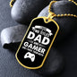I Have Two Titles Dad and Gamer And I Rock Them Both Dog Tag Necklace - Fathers Day Gift for Gamer - Personalized Gamer Birthday Gift