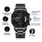 To My Stepson 2024 Graduate Black Chronograph Watch - Graduation Gift for Stepson - Class of 2024 Motivational Gift