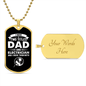 I Have Two Titles Dad and Electrician And I Rock Them Both Dog Tag Necklace - Fathers Day Gift for Electrician - Electrician Birthday Gift Military Chain (Gold) / Yes