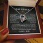 To My Daughter Love Dad Necklace - Straighten Your Crown - Motivational Graduation Gift - Wedding Valentines Day Christmas Birthday Gift