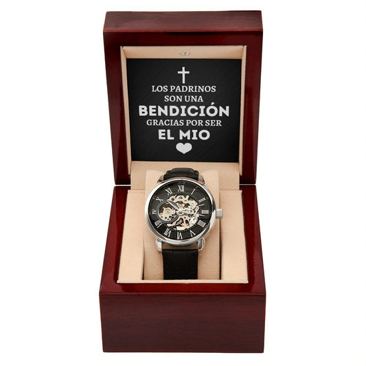 Regalo De Propuesta De Padrino - Reloj Esqueleto Calado - Regalo De Bautizo Para Padrino - Revelación De Embarazo - Pedir Ser Padrino