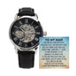 To My Man Openwork Skeleton Watch - Gift for Husband, Boyfriend, Fiance, Soulmate - Anniversary Valentine's Day Fathers Day Gift