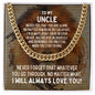 To My Uncle Cuban Link Chain Necklace - Motivational Lion Graduation Gift for Uncle - Uncle Birthday Gift, Wedding Gift 14K Yellow Gold Finish / Standard Box