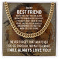 To My Best Friend Cuban Link Chain Necklace - Motivational Lion Graduation Gift for Best Friend - Best Friend Birthday Gift, Wedding Gift 14K Yellow Gold Finish / Standard Box