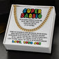 Super Daddio Cuban Link Chain Necklace - Funny Fathers Day Gift for Gamer - Video Game Birthday Gift to Dad from Son