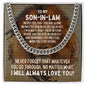 To My Son-in-Law Cuban Link Chain Necklace - Motivational Lion Graduation Gift for Son-in-Law - Son-in-Law Birthday Gift, Wedding Gift Stainless Steel / Standard Box