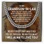 To My Grandson-in-Law Cuban Link Chain Necklace - Motivational Lion Graduation Gift for Grandson-in-Law - Birthday Gift, Wedding Gift Stainless Steel / Standard Box