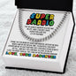 Super Daddio Cuban Link Chain Necklace - Funny Fathers Day Gift for Gamer - Video Game Birthday Gift to Dad from Daughter