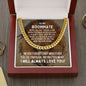 To My Roommate Cuban Link Chain Necklace - Motivational Lion Graduation Gift for Roommate - Roommate Birthday Gift, Wedding Gift 14K Yellow Gold Finish / Luxury Box