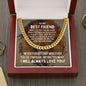 To My Best Friend Cuban Link Chain Necklace - Motivational Lion Graduation Gift for Best Friend - Best Friend Birthday Gift, Wedding Gift 14K Yellow Gold Finish / Luxury Box