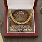 To My Cousin Cuban Link Chain Necklace - Motivational Lion Graduation Gift for Cousin - Cousin Birthday Gift, Wedding Gift 14K Yellow Gold Finish / Luxury Box