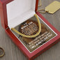 To My Bonus Son Cuban Link Chain Necklace - Motivational Lion Graduation Gift for Son-in-Law - Stepson Birthday Gift, Wedding Gift