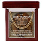 To My Great-Grandson Cuban Link Chain Necklace - Motivational Lion Graduation Gift for Great-Grandson - Birthday Gift, Wedding Gift