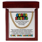 Super Daddio Cuban Link Chain Necklace - Funny Fathers Day Gift for Gamer - Video Game Birthday Gift to Dad from Daughter