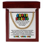 Super Daddio Cuban Link Chain Necklace - Funny Fathers Day Gift for Gamer - Video Game Birthday Gift to Dad from Son