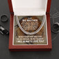 To My Big Brother Cuban Link Chain Necklace - Motivational Lion Graduation Gift for Brother - Big Brother Birthday Gift, Wedding Gift Stainless Steel / Luxury Box